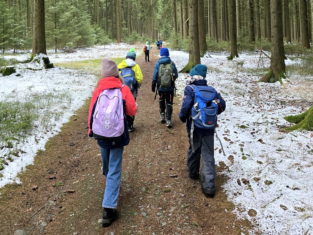 Grundschüler wandern